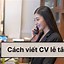 Cv Tiếng Anh Ngành Nhà Hàng Khách Sạn