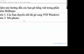 Viết Tiếng Việt Trong Mathtype